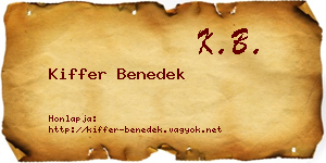 Kiffer Benedek névjegykártya