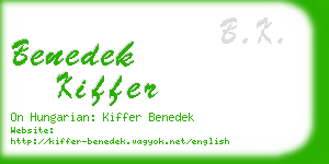 benedek kiffer business card